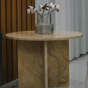 Travertine Marble side table Modern Living Room Furniture 15 x 20 Inches