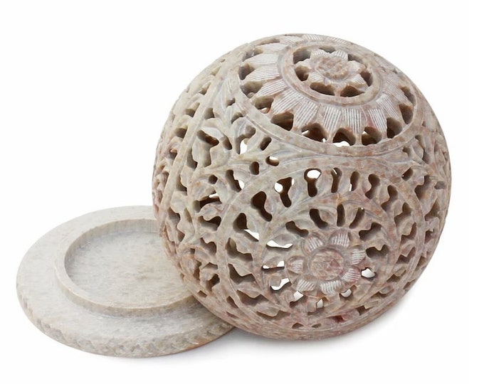 Carved Marble Tea Light Holder, Handicraft Home Decor