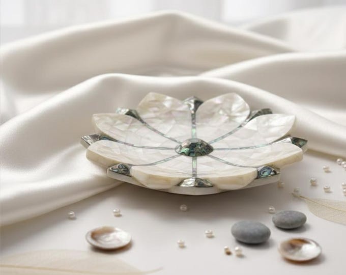 Handcrafted Lotus Mother of Pearl Inlay Bowl