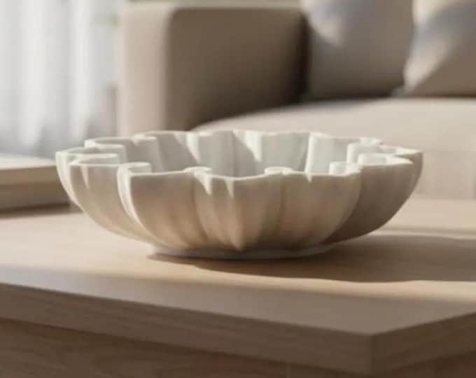 Scallop Shell Bowl | Handmade White Decorative Bowl | Coastal Catchall