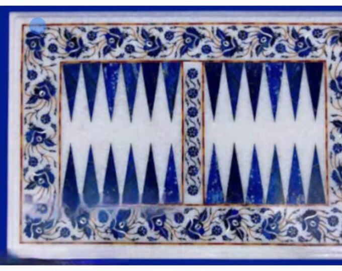 18" x 12" Marble Backgammon Game Table Top Handmade Work