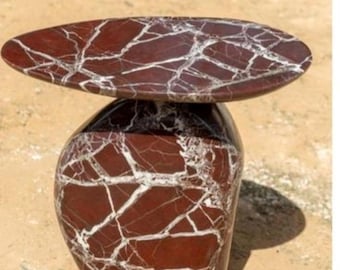 Rosso Levanto Luxury end Table- Customisation and more marble options available