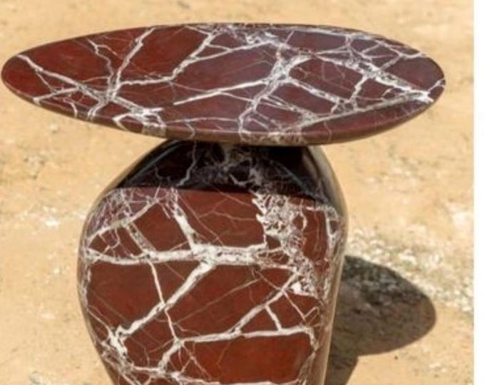 Rosso Levanto Luxury end Table- Customisation and more marble options available