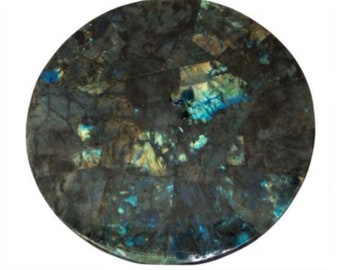 Labradorite Gems Stone Table Top for Coffee Table/Dining Table , Bed side Table, for Home and Office , Labradorite Gems Stone Coffee Table