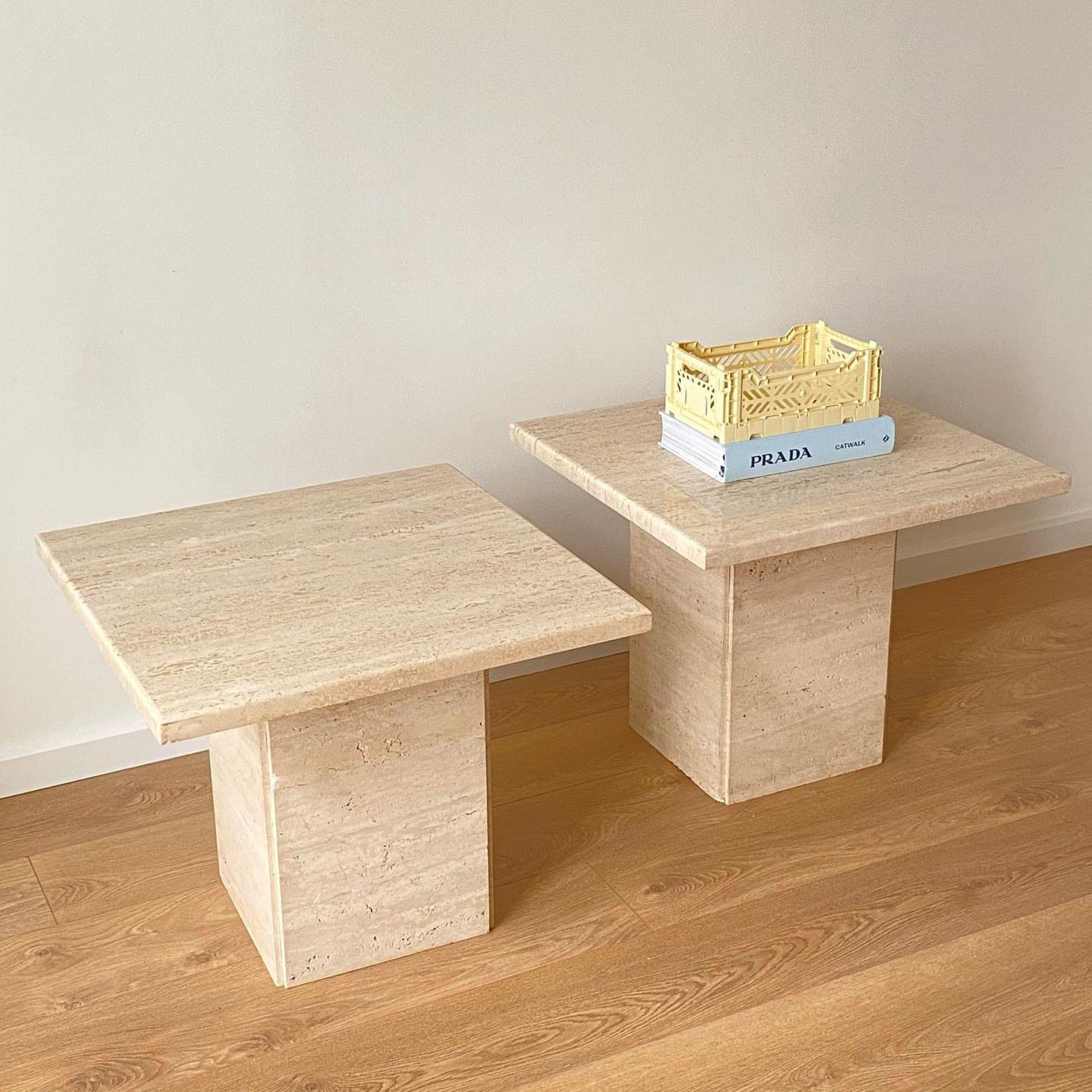 Travertine Nesting Coffee Cocktail Tables - Etsy