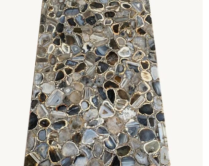 Agate Center rectangular Table Top / Counter Top Agate Stones Home Furniture Decor