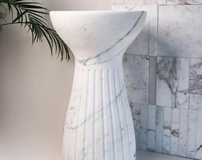 Marble Bowl Shape Pedestal Washbasin Sink