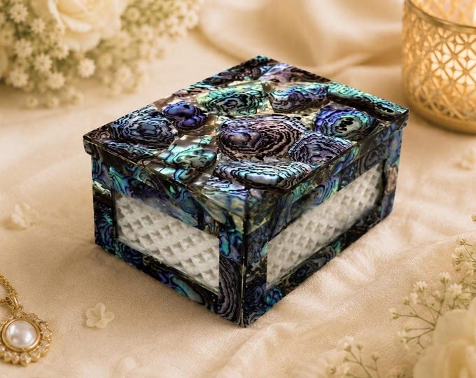 Handmade Abalone Shell Jewelry Box | Artisan Gift Decor