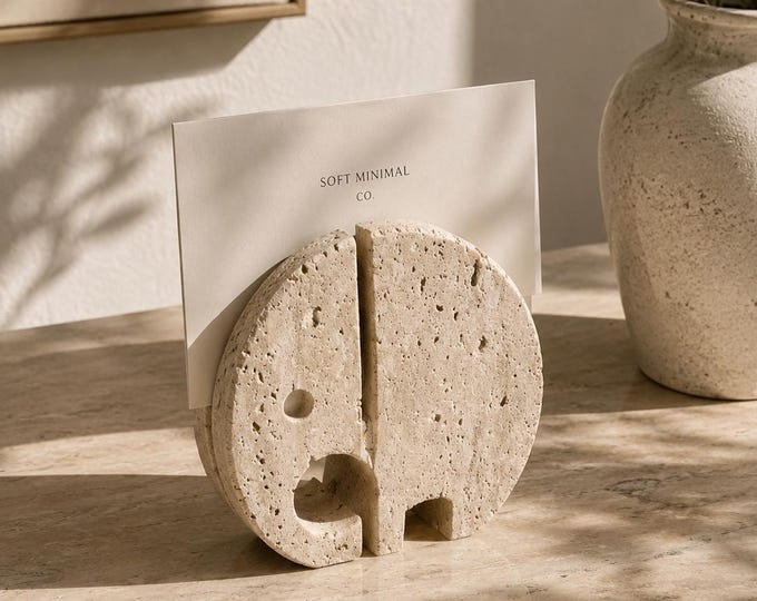 Travertine Letter Holder | Modern Desk Decor