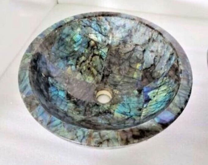 Labradorite Vessel Sink, Natural Stone Bathroom Basin
