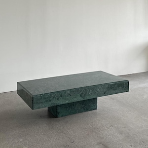 Green Marble Coffee Table, Minimalist Rectangular Stone Table