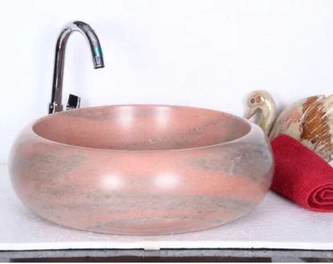 World's Least Priced Natural Pink Marble Bathroom Washbasin Sink