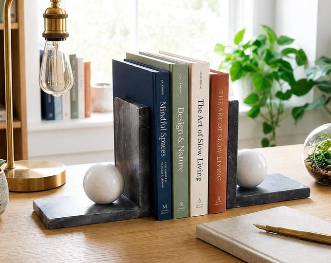 Minimalist Desk Decor Bookends, Scandinavian Living Room Accent