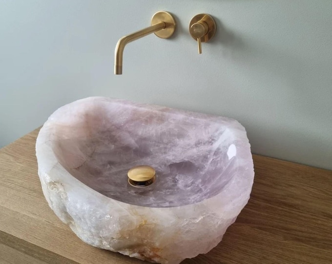 Natural Rose quartz natural sink