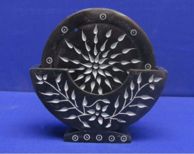 Marble Tea Coaster Set Handmade PietraDura Work Gift & Home Decor