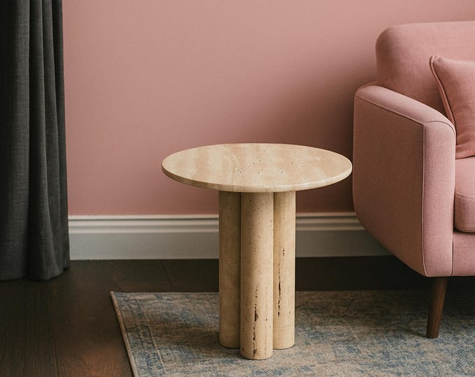 Natural gemstone pink onyx cube used as decorative interior display stand