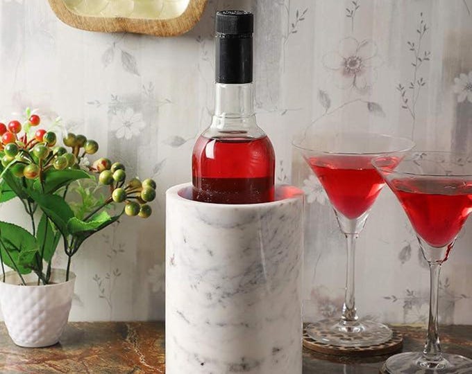 Marble Wine Chiller, White Stone Wine Cooler