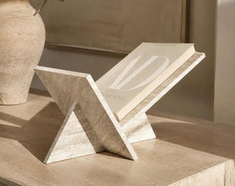 Travertine Book Stand | Modern Coffee Table Decor