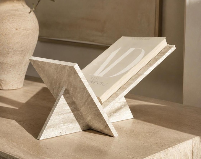 Travertine Book Stand | Modern Coffee Table Decor