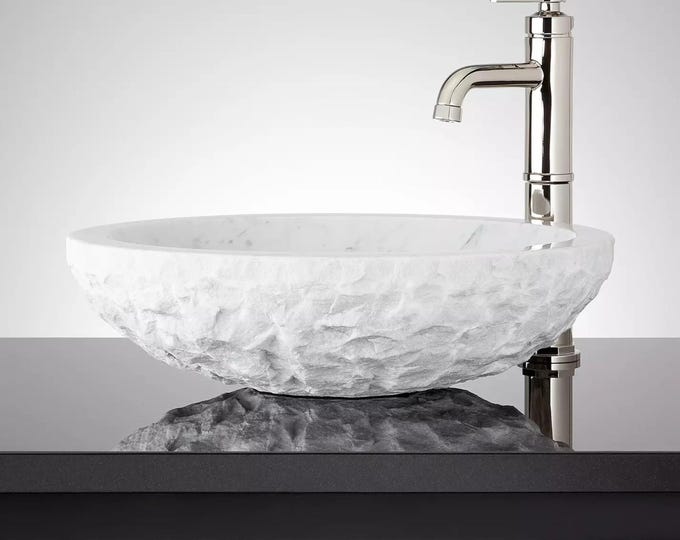 Carrara Marble Above Vanity Bathroom Vessel Sink custom order