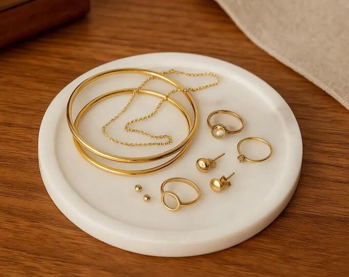 Sculptural White Marble Plate | Modern Serving & Dessert Plate