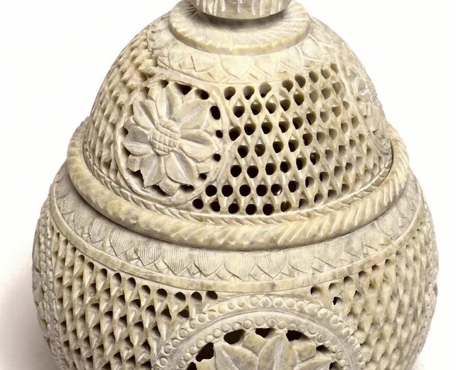 Marble Natural Stone Hand carving Art Lamp Collectible Home Decor Gifts