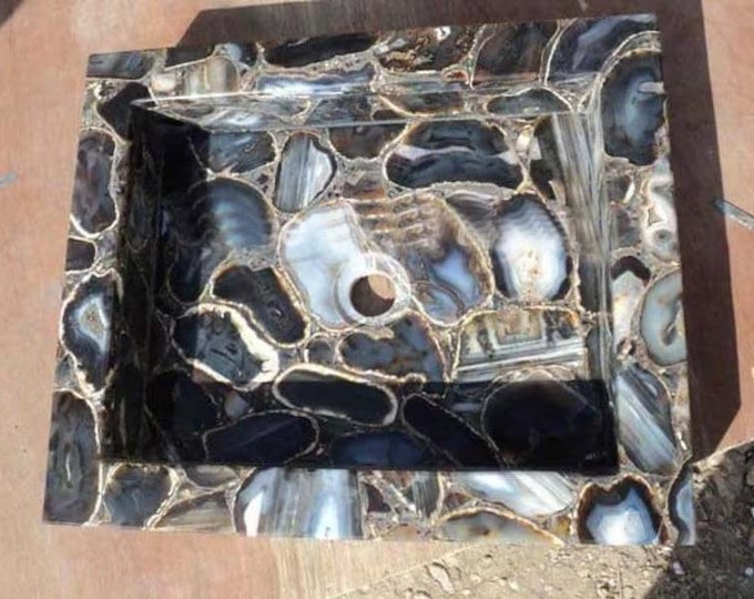Handmade Agate Stone Bathroom Sink: Luxury Artisan Basin