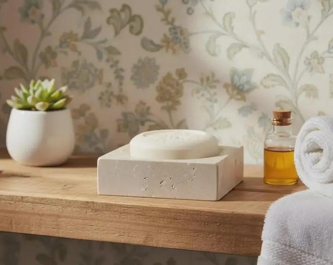 Handcrafted Marble Soap Dish – Minimalist Stone Soap Holder