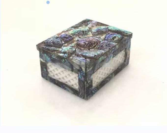 4" x 3" x 2" Marble Jewelry Box Pietra dura Handmade semi precious stones Works