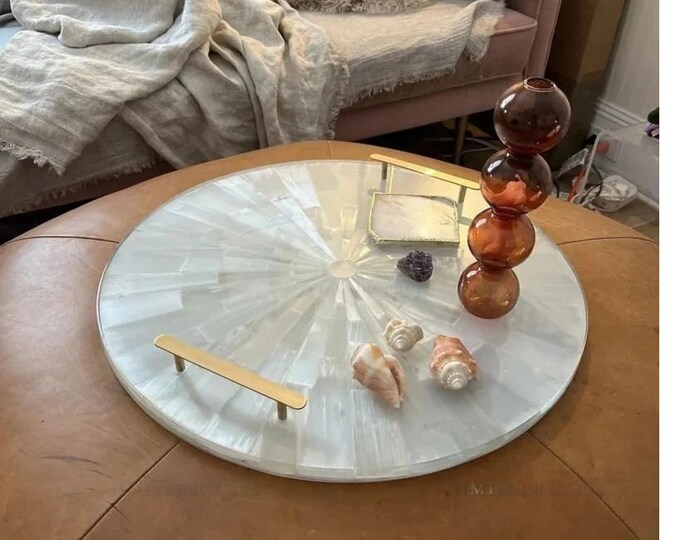 Magical Round Selenite Table Top Overlay Enchant Your Space