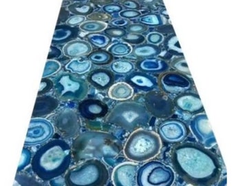 Agate Stone Center Table / Counter Top Semi Precious Stones Handmade