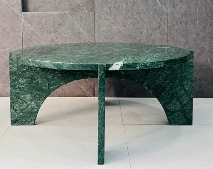 Handcrafted  Green Marble Coffee Table Top