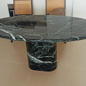 Handmade  Marble Console Table, Oval Dining Table Luxury Statement Piece