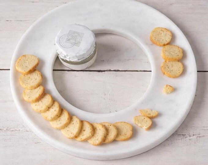 Minimalist White Marble Ring Dish | Round Marble Tray