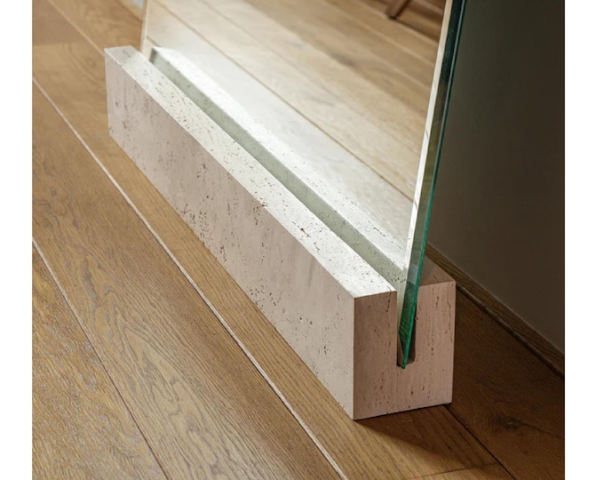 Travertine Marble Floor Stand (Mirror Not Included)