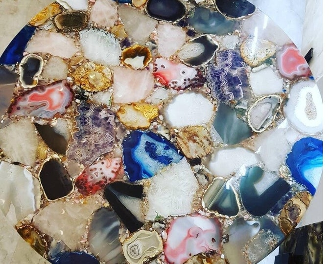 Agate Table Top Handmade Interiors, Coffee/Center/Dining/Side Table