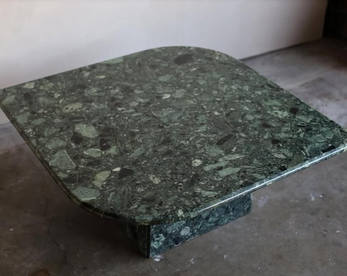 Naturally Veined Green Marble Coffee Table Custom size