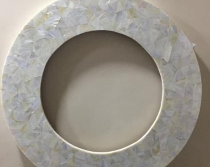 Mother of Pearl Stone Wall Mirror Frame, Decorative Bedroom Wall Mirror Gifts 20''