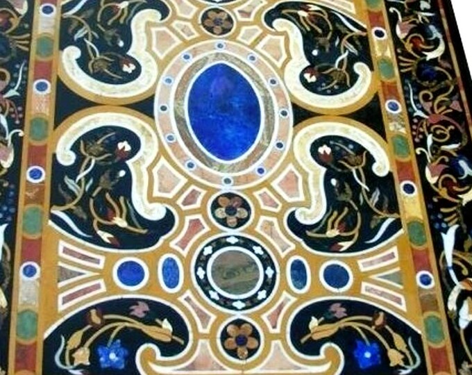 Pietra Dura Marble Inlay Table Top – Luxury Floral Stone Mosaic Table