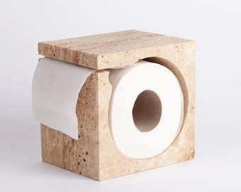 Travertijnstenen toiletpapierhouder