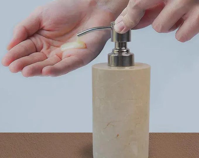 Minimalist Marble Soap Dispenser, Neutral Stone Lotion Pump