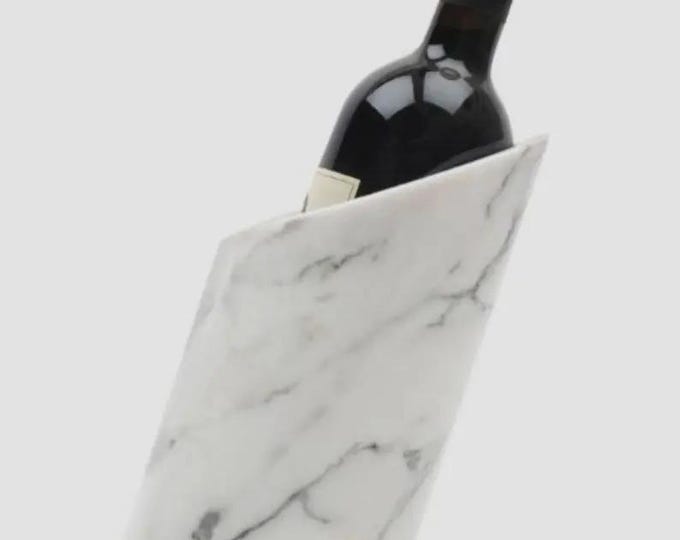 Modern Marble Wine Chiller, Sculptural Wine Cooler