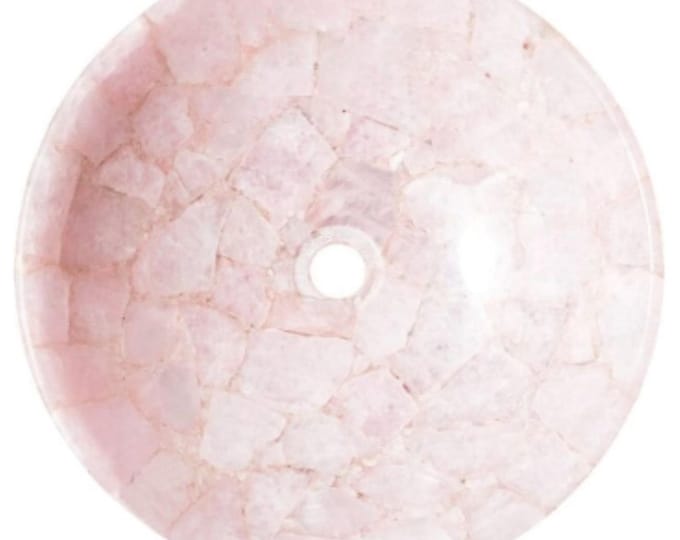 Rose Quartz Round Sink, Pink Stone Bathroom Sink