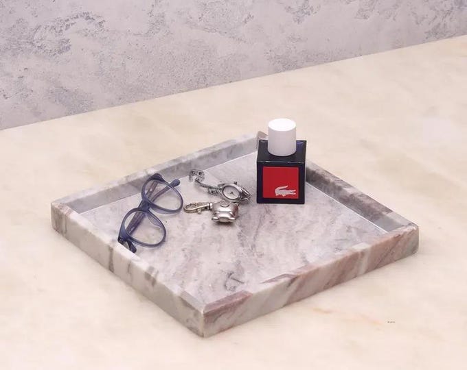 Luxury Marble Vanity Tray Set | Multi-Color Stone Organizer Trays