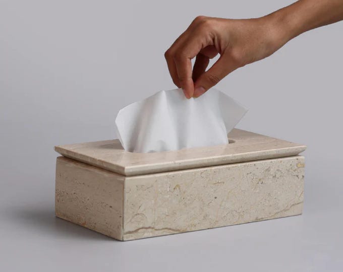 Elegant Dyna Tissue Box Cover – Luxury Beige Marble Tissue Holder Home & Office Décor