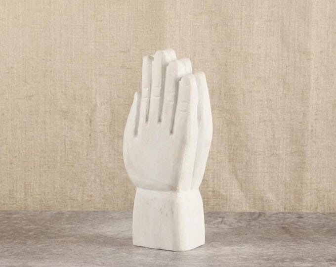 White Marble Praying Hands Sculpture | Natural Stone Hand Statue