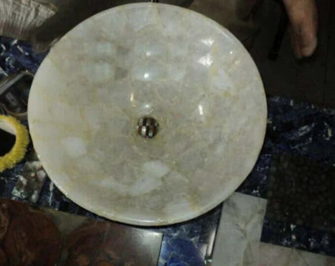 White Quartz Stone Wash Basin Sink: Custom Countertop Decor
