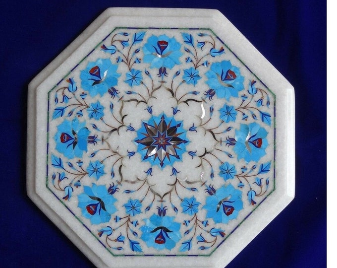 Marble Table Top Semi Precious stones handicraft inlay work Home Room Decor