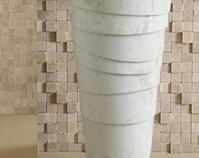 Italian Travertine Freestanding Washbasin Sink – Handcrafted Natural Stone Bathroom Vanity for Luxury Interiors