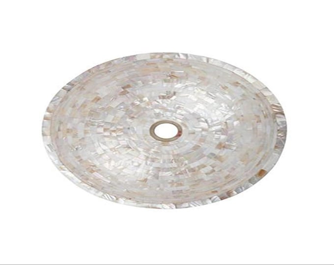 Handmade Mother of Pearl Oval Basin Sink for Luxury Bathroom Decor